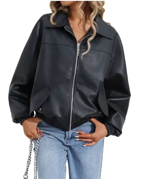 Veste en simili cuir pour femme