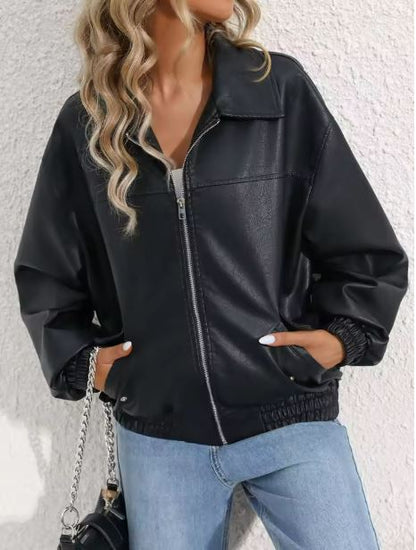 Veste en simili cuir pour femme