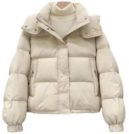 Korean Women's Hooded Cotton Parka Down Jacket Plus Size Warm and Spacious 