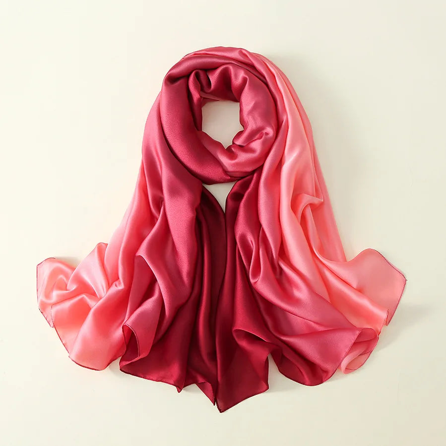 Foulard luxueux en soie unie pour femme