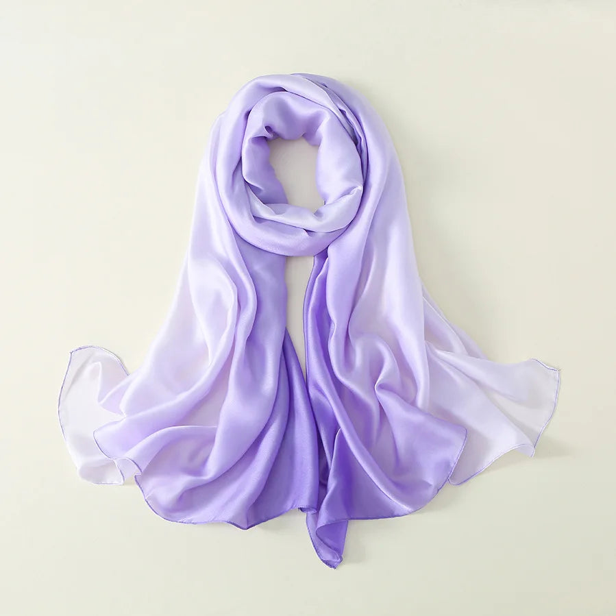 Foulard luxueux en soie unie pour femme