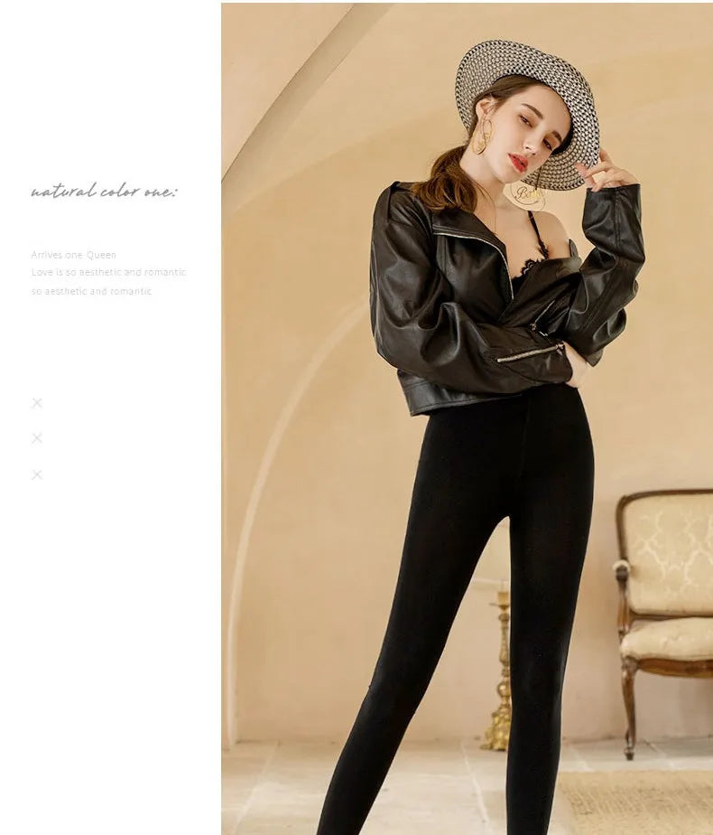 Women's Winter Warm Elastic Plain Leggings  