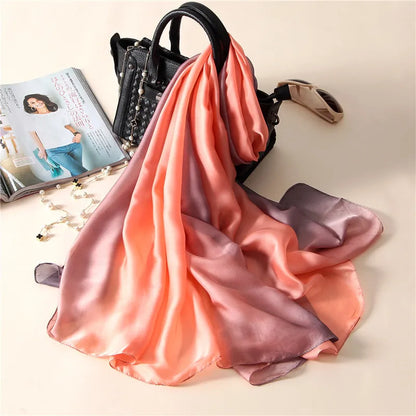 Foulard luxueux en soie unie pour femme