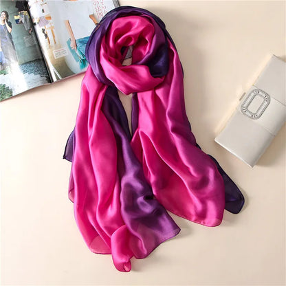 Foulard luxueux en soie unie pour femme