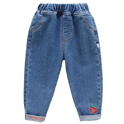 Jeans taille élastique pour enfants pour filles de 1 à 5 ans