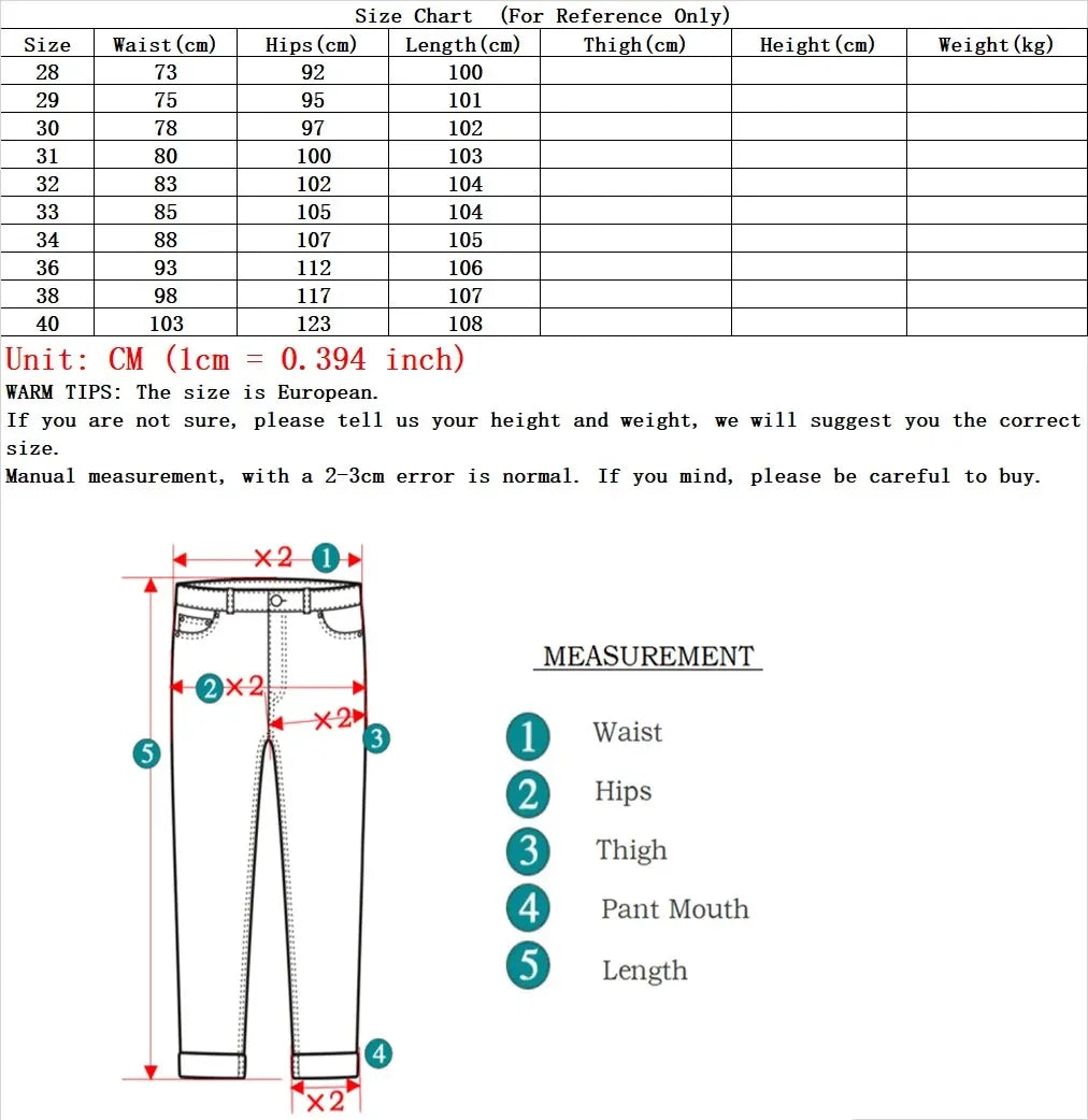 Men's Winter Windproof Thick Fleece Fabric Thermal Stretch Denim Jeans 