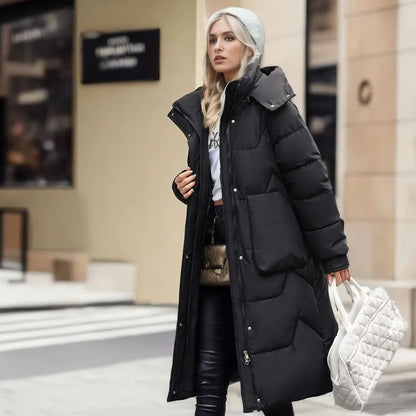 Doudoune longue et épaisse pour femme en hiver