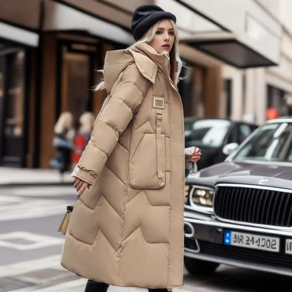 Doudoune longue et épaisse pour femme en hiver