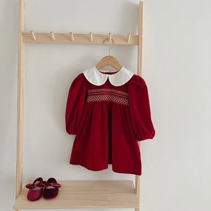 Red dress for baby girls from 3 months to 6 years