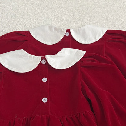 Red dress for baby girls from 3 months to 6 years