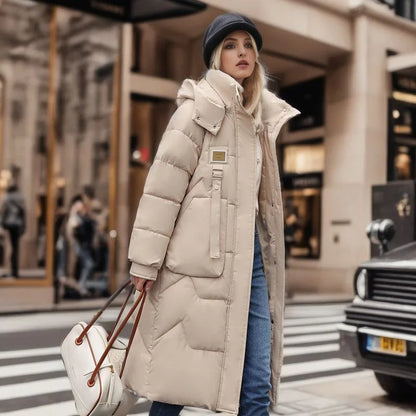 Doudoune longue et épaisse pour femme en hiver