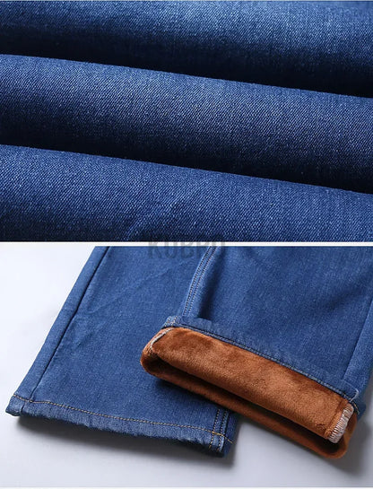 Jean en denim épais en polaire chaude pour homme