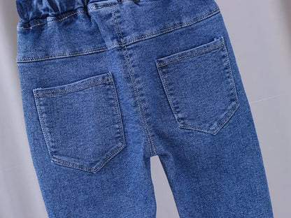 Jeans taille élastique pour enfants pour filles de 1 à 5 ans