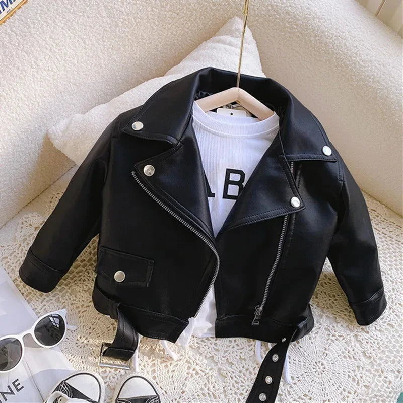 Children's leather jackets for 2-7 years old spring and autumn