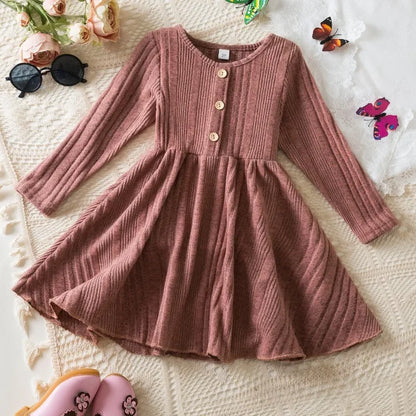 Robe tricotée de fête d'anniversaire pour enfants fille 3-7 ans