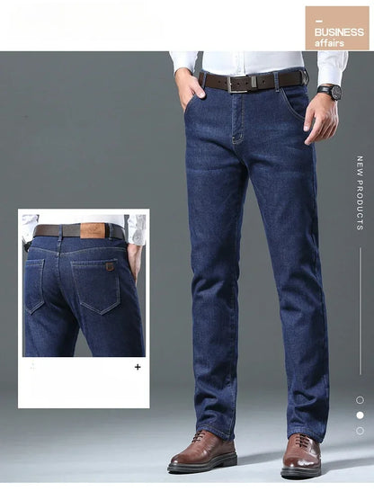 Jeans d'hiver en polaire épaisse pour hommes