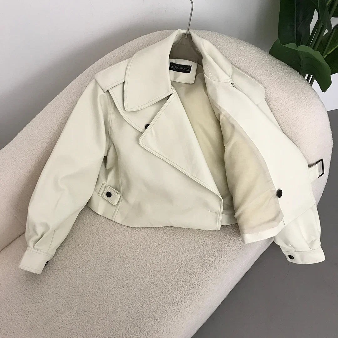 Veste simili cuir pour femme