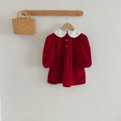 Red dress for baby girls from 3 months to 6 years