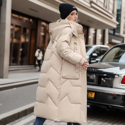 Doudoune longue et épaisse pour femme en hiver