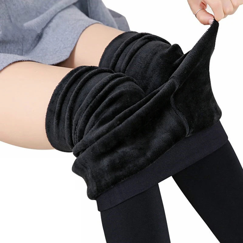 Women's Winter Warm Elastic Plain Leggings  