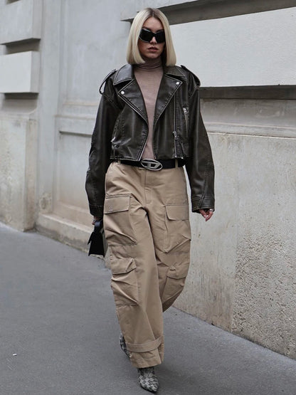 Veste en cuir de rue pour femmes