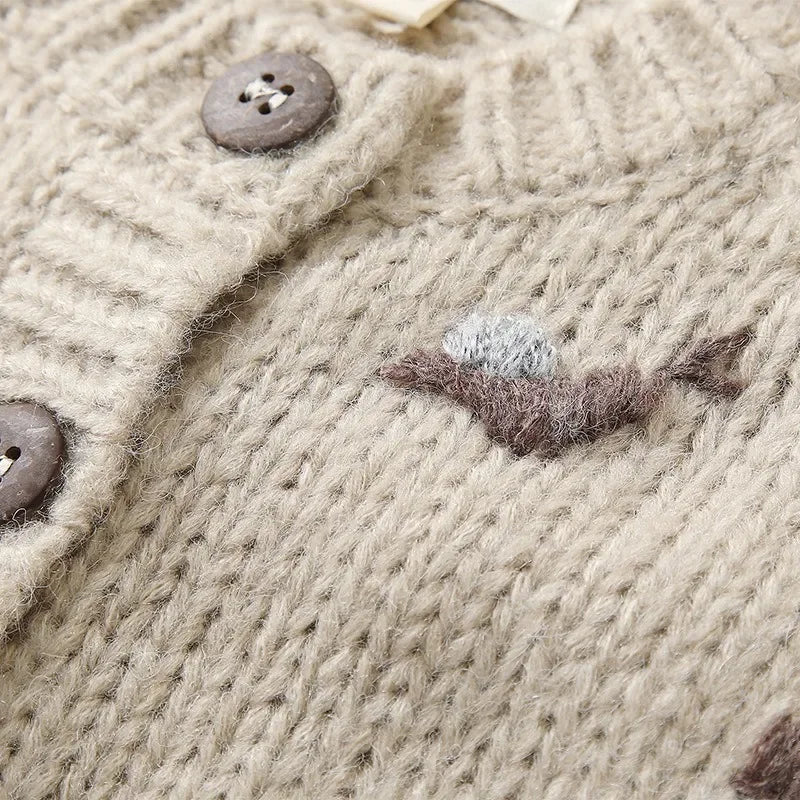 Pull cardigan en laine pour filles de 1 à 8 ans