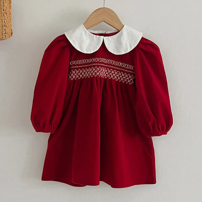 Red dress for baby girls from 3 months to 6 years