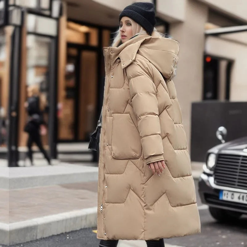 Doudoune longue et épaisse pour femme en hiver