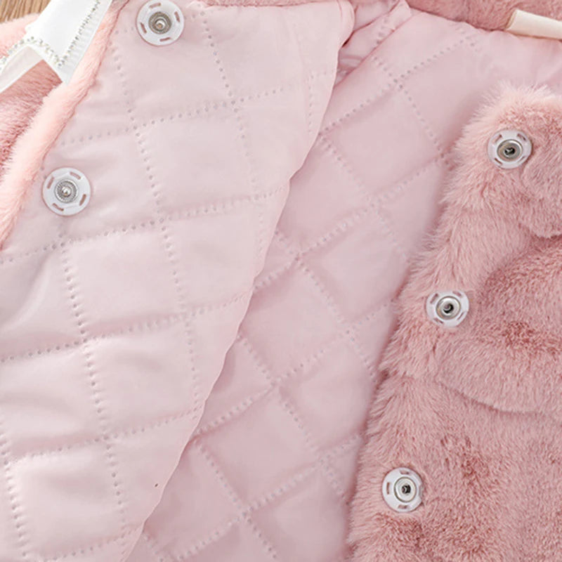 Manteau chaud en fausse fourrure pour enfants de 1 à 5 ans