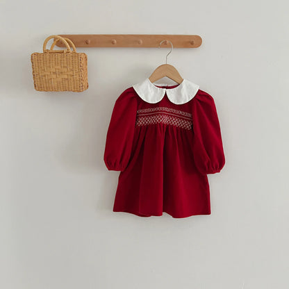 Red dress for baby girls from 3 months to 6 years