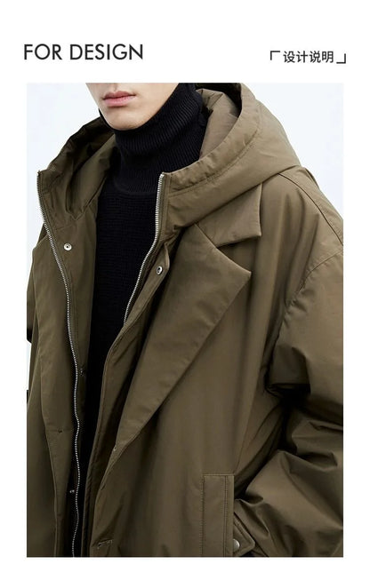 Men's Loose Windbreaker Long Coat