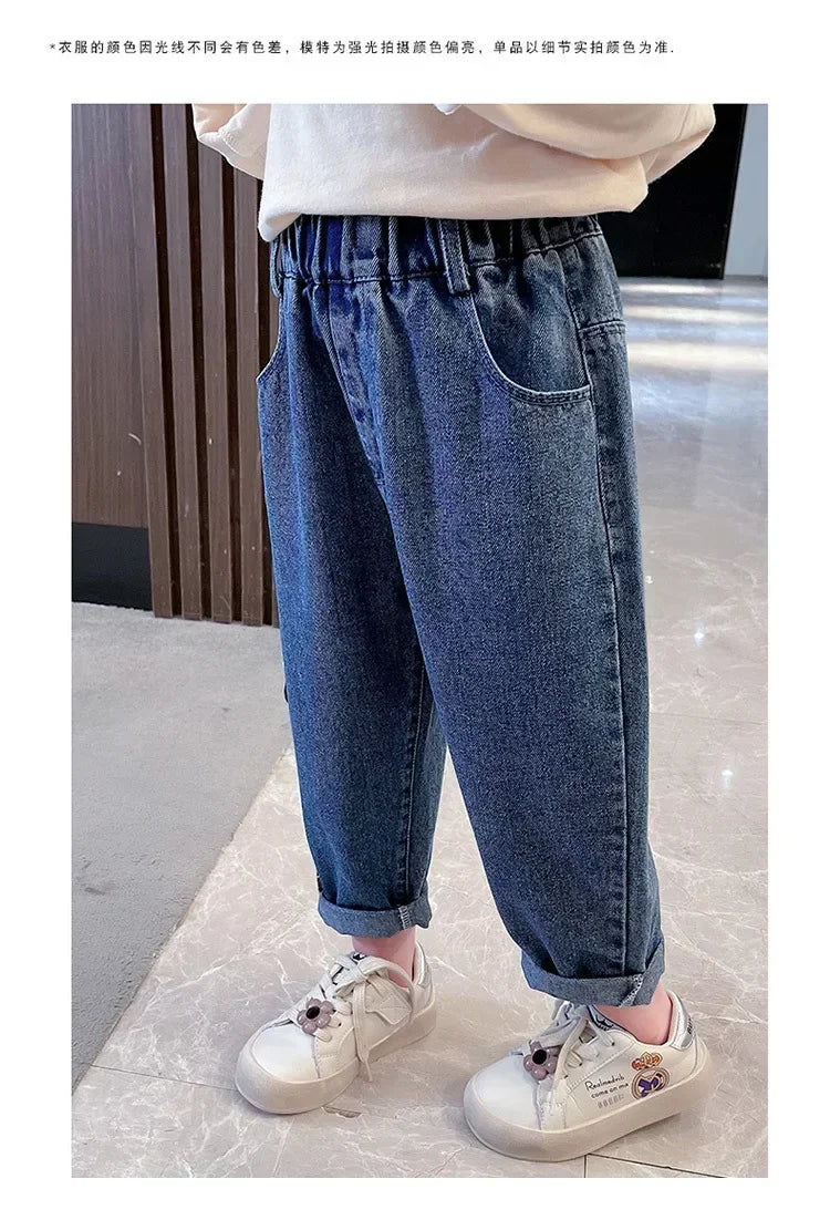 Jeans enfant à motifs lapins pour fille