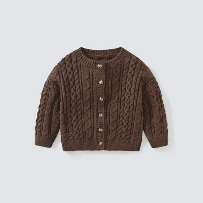 Pull cardigan en laine pour filles de 1 à 8 ans