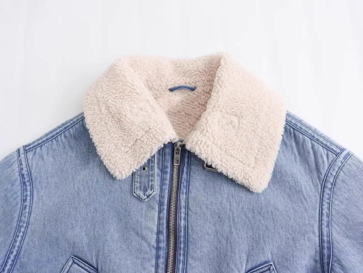 Women's Classic Blue Denim Thick Warm Jacket