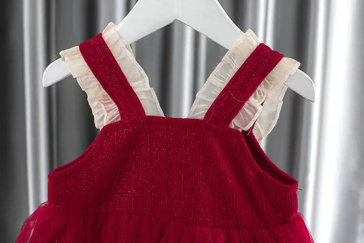 Robe deux pièces pour bébé fille avec de jolis nœuds