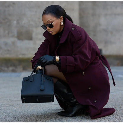 Manteau élégant en laine pour femme