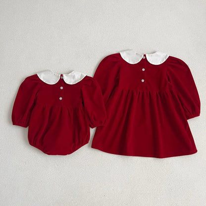 Red dress for baby girls from 3 months to 6 years