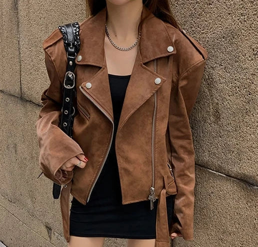 Veste en cuir pour femme