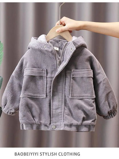 Kids Corduroy Hooded Jacket for 2-9 Years