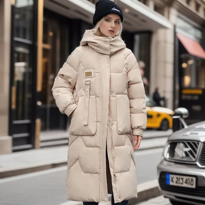 Doudoune longue et épaisse pour femme en hiver