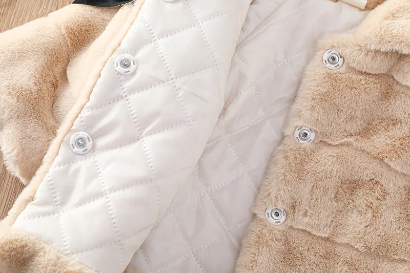 Manteau chaud en fausse fourrure pour enfants de 1 à 5 ans