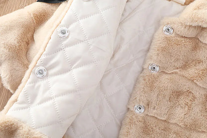 Manteau chaud en fausse fourrure pour enfants de 1 à 5 ans