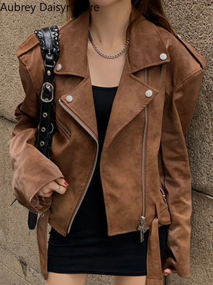 Veste en cuir pour femme