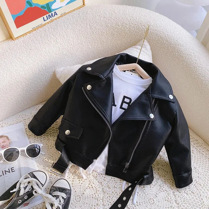 Children's leather jackets for 2-7 years old spring and autumn