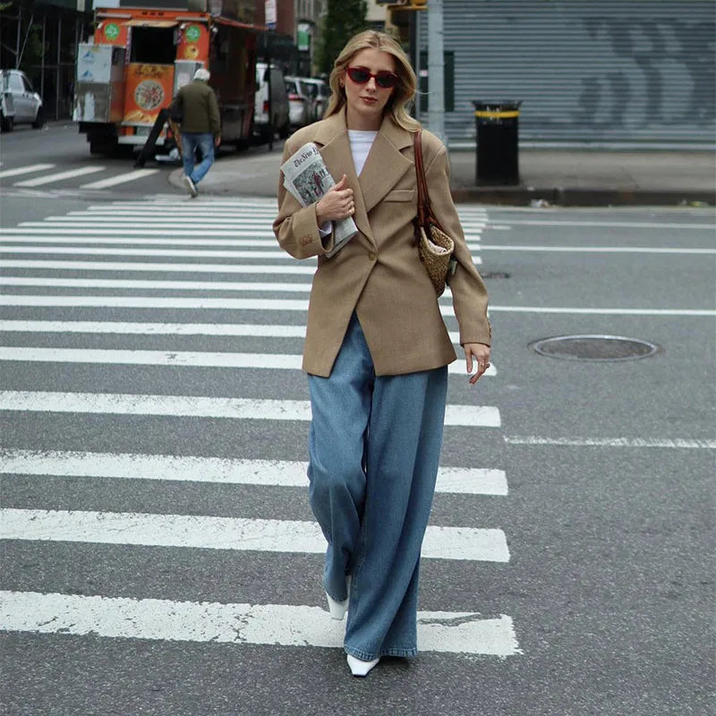 Blazer femme marron - Style élégant"