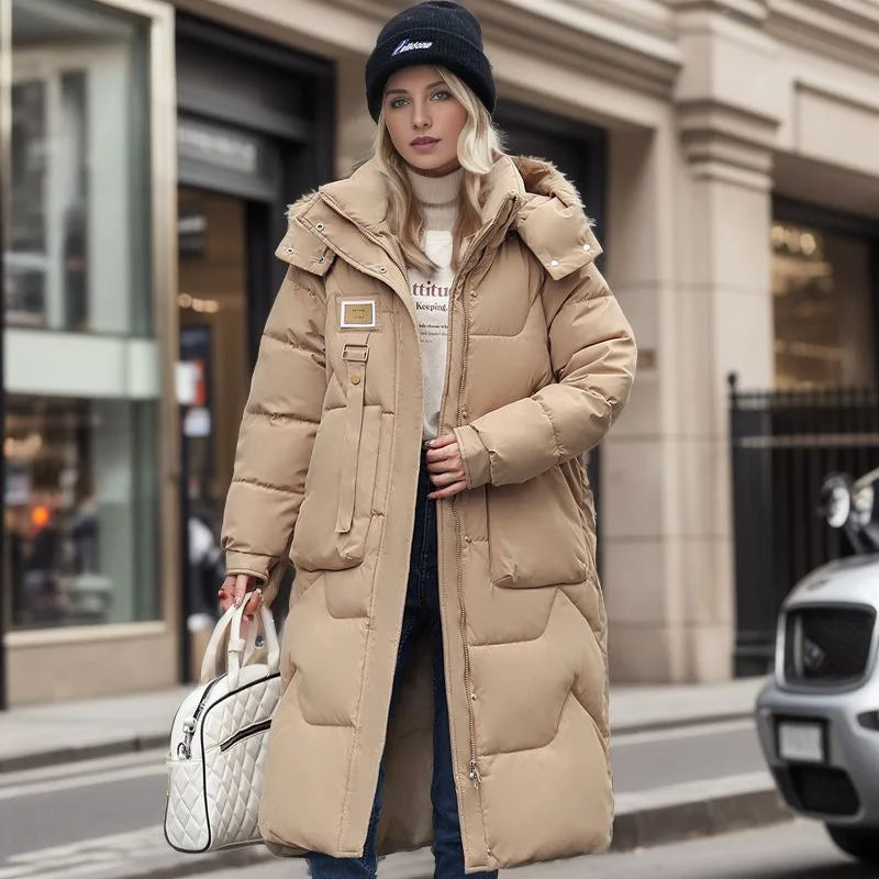 Doudoune longue et épaisse pour femme en hiver