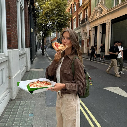 Veste courte femme en daim à franges