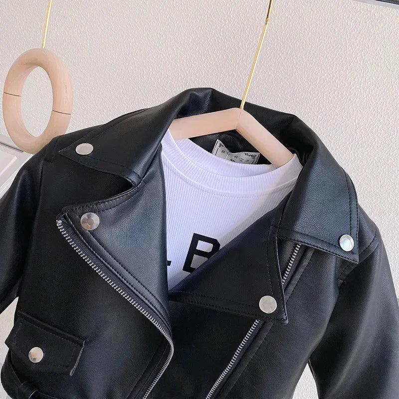 Children's leather jackets for 2-7 years old spring and autumn