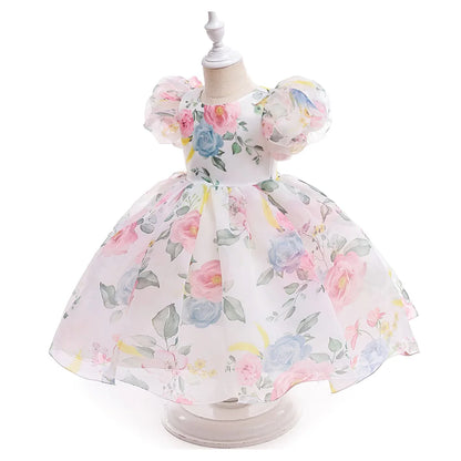 Robe de princesse en tulle pour fille de 2 à 8 ans pour fête et mariage