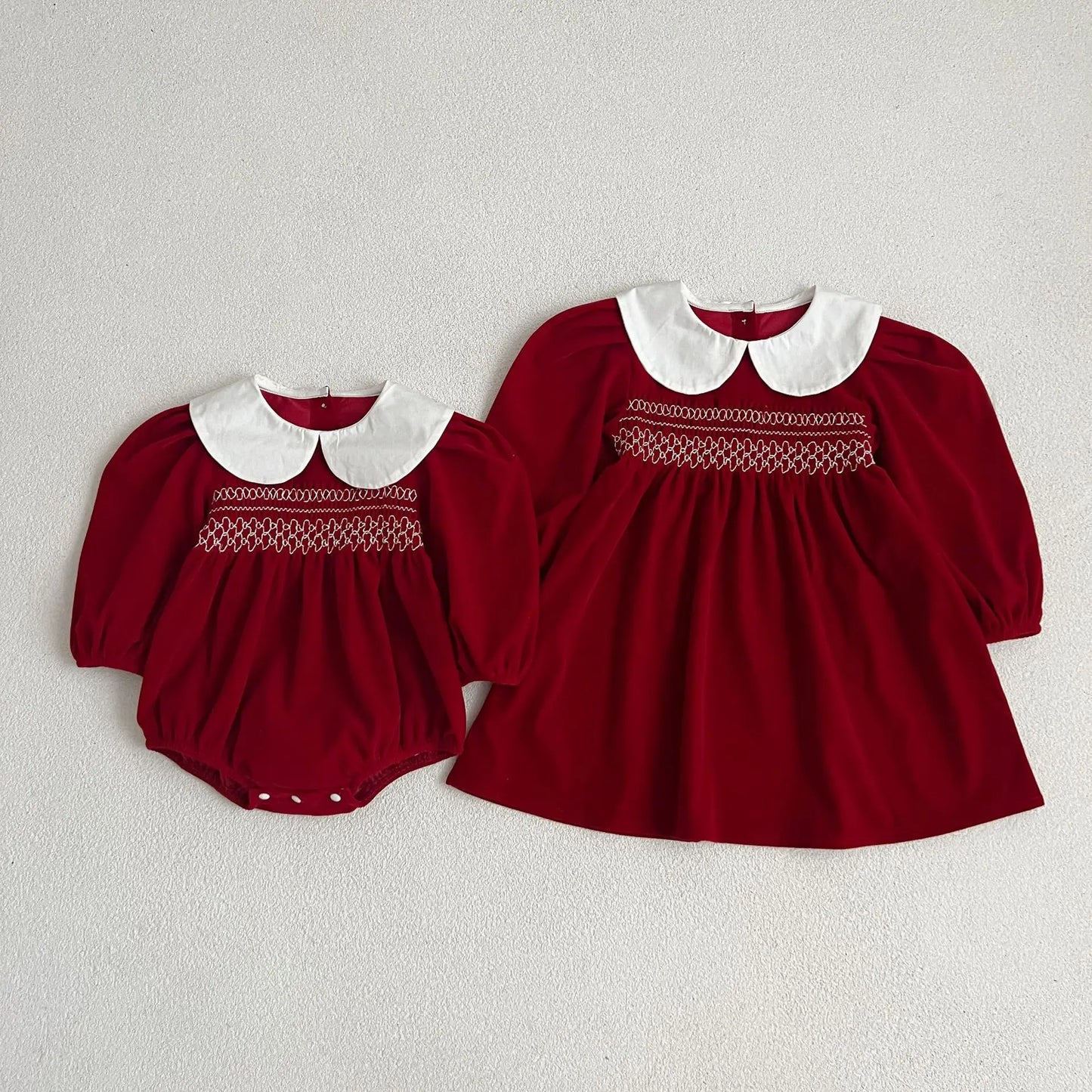 Red dress for baby girls from 3 months to 6 years